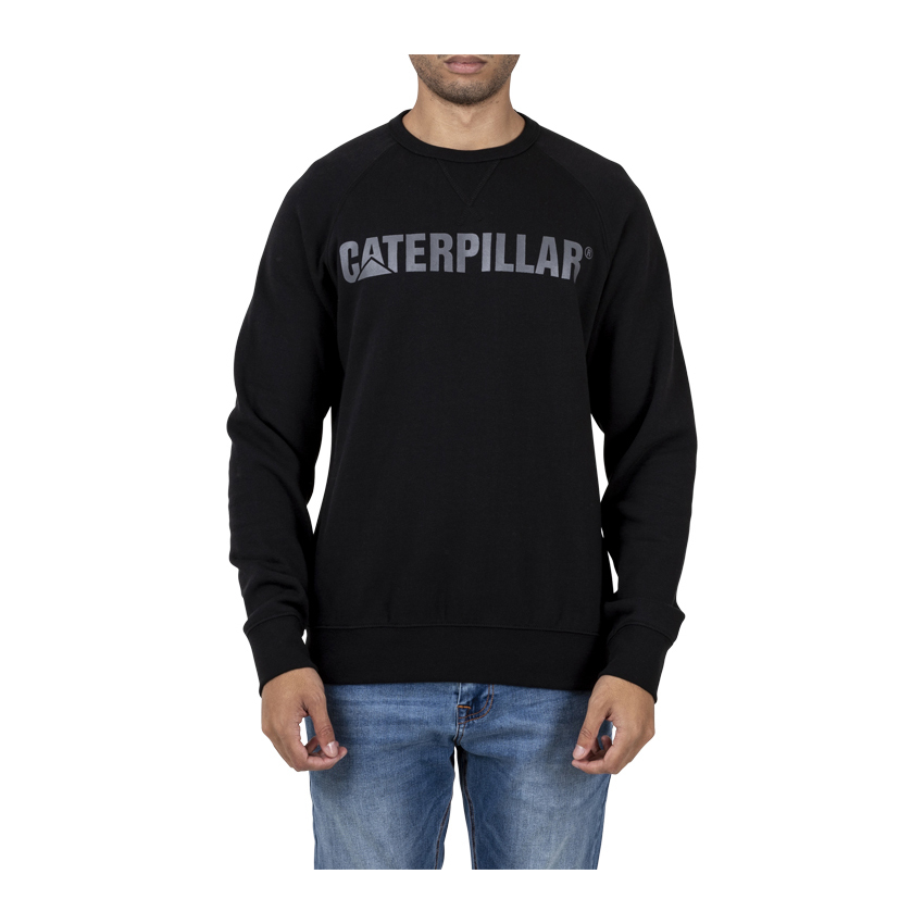Bluza Męskie Caterpillar Foundation Crewneck Sweatshirt Czarne | PL-2856