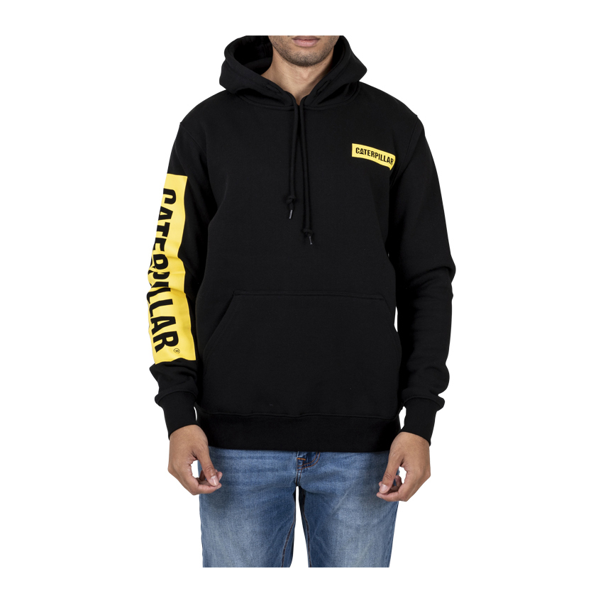 Bluza Męskie Caterpillar Triton Block Hoody Black/Yellow | PL-9452