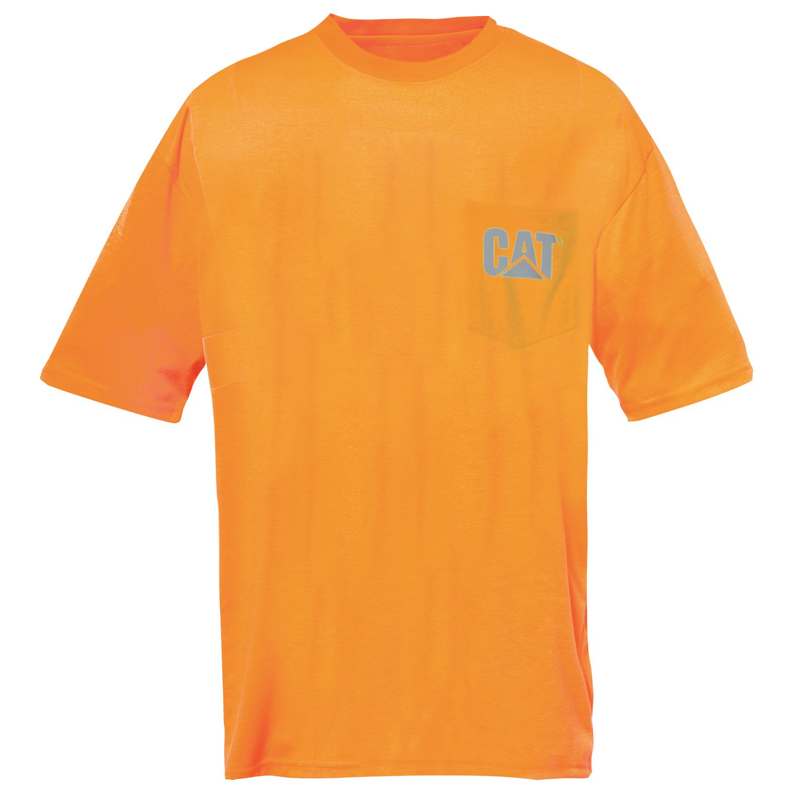 T-Shirts Męskie Caterpillar Hi-vis Trademark Pocket Pomarańczowe | PL-8249