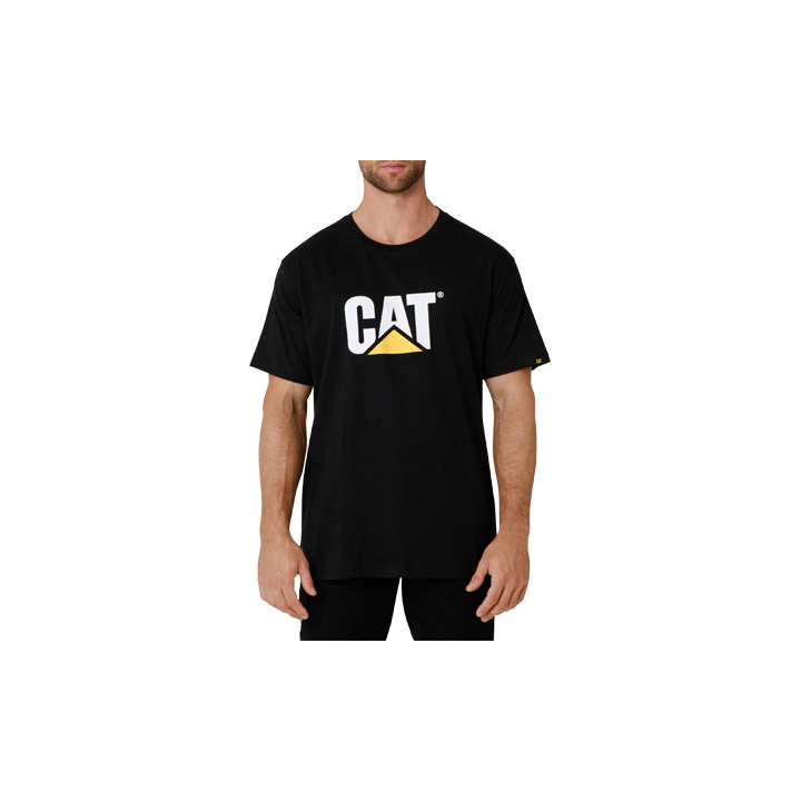 T-Shirts Męskie Caterpillar Tm Logo Czarne | PL-3264
