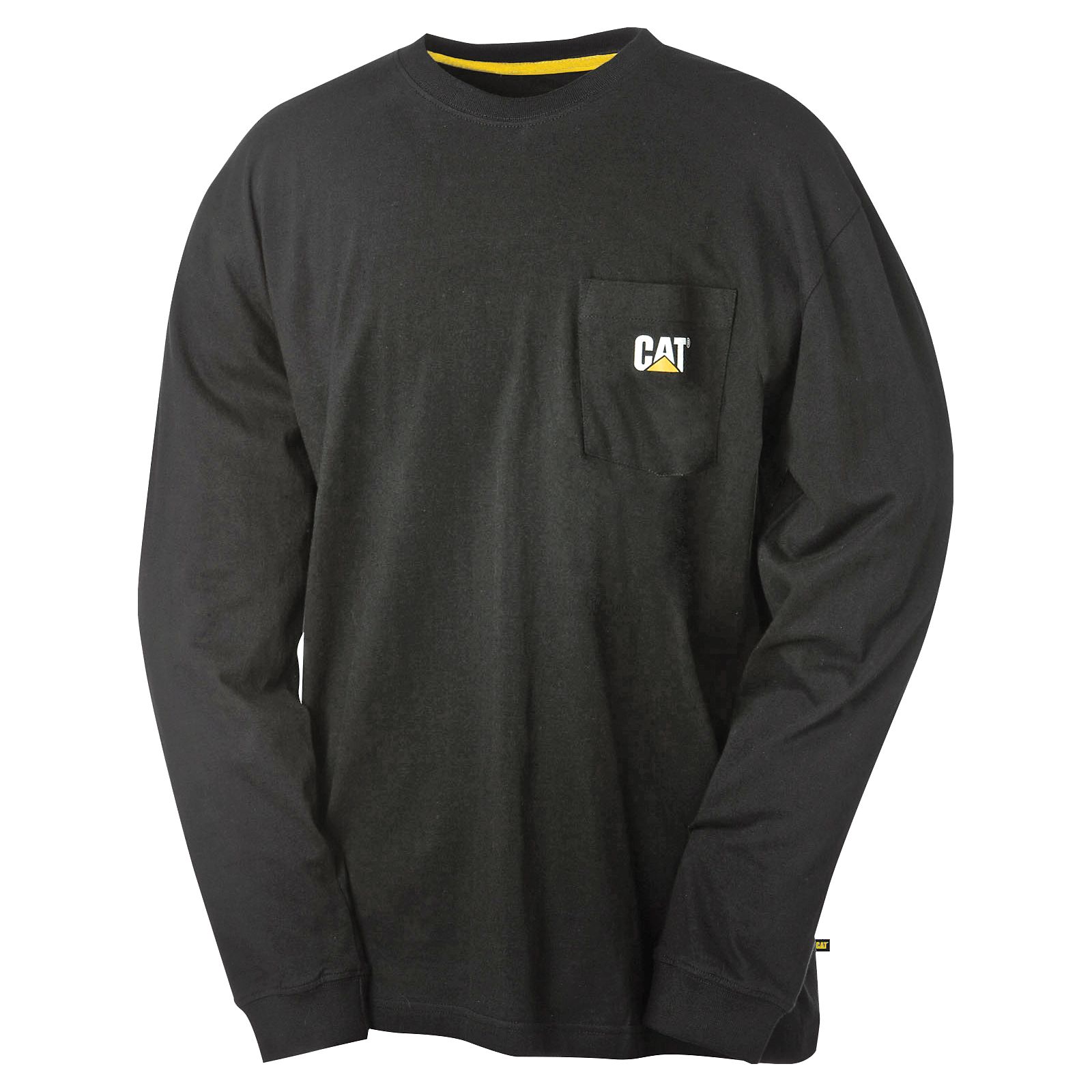 T-Shirts Męskie Caterpillar Trademark Pocket Long Sleeve Czarne | PL-2701