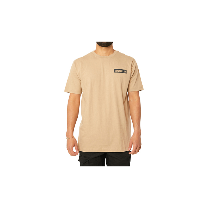 T-Shirts Męskie Caterpillar Triton Block S/S Brązowe | PL-7864